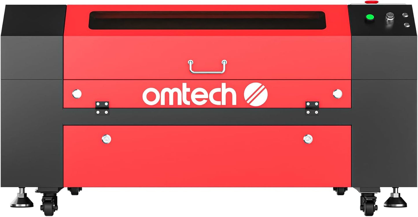 OMTech 60W CO2 Laser Engraver, 28x20 Inch Laser Engraving Cutting Machine with Autolift 4 Way Pass Air Assist Water Pump, Commercial Laser Engraver Cutter for Wood Glass Leather More