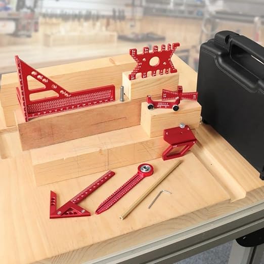 Carpentry Square Kits with Box, Aluminum Scribeing Ruler, Precision Layout - Image 2
