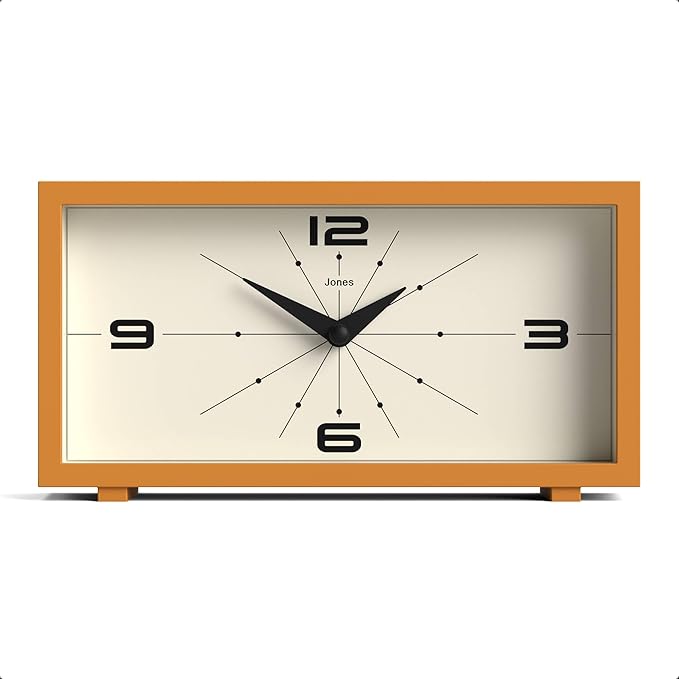 JONES CLOCKS® Odeon Desk Clock | Modern Rectangular Design | Mustard Yellow | by JONESCLOCKS