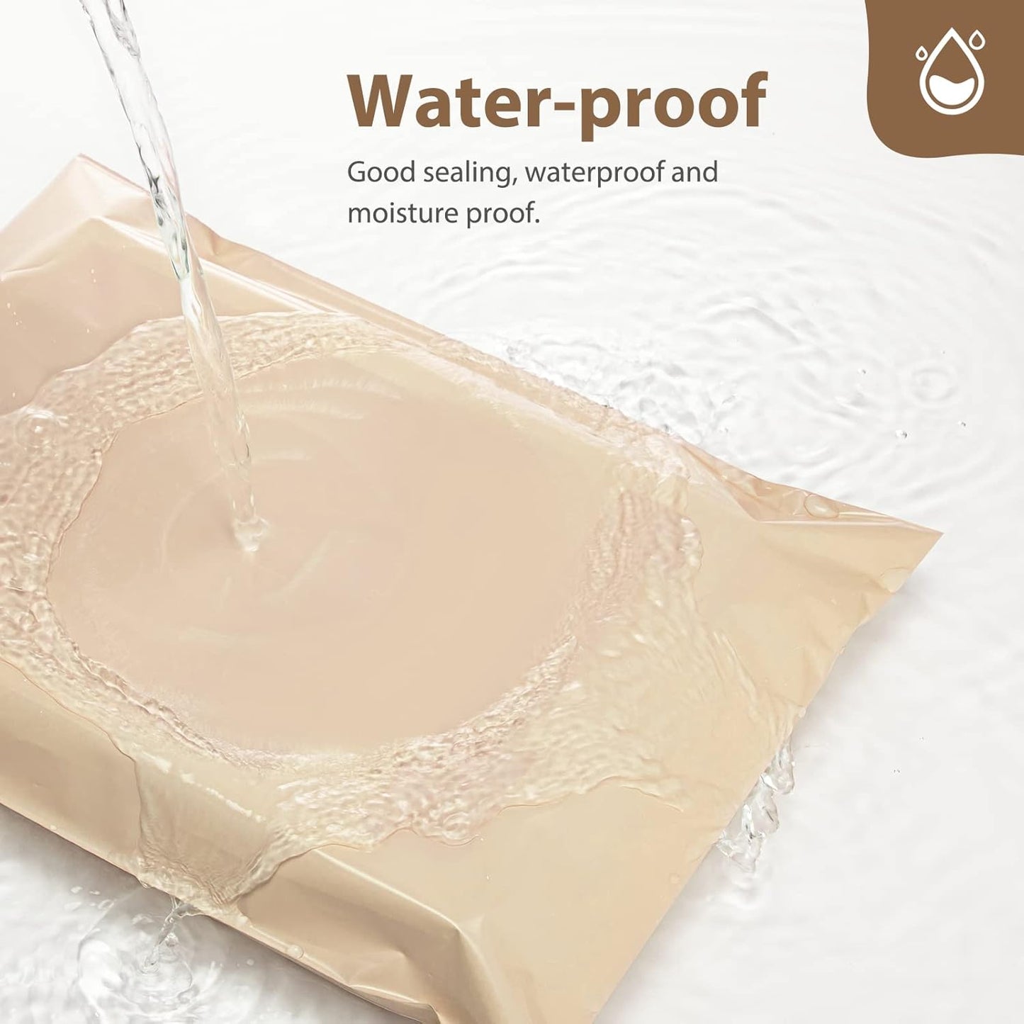 Fuxury Poly Mailers 10x13 Inch 1200 Pcs, Bulk Shipping Bags for Clothing, Strong Adhesive Shipping Envelopes for Small Business Suppliers,Waterproof Mailers Poly Bags Mailing Envelopes Beige