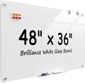 MaxGear Glass Whiteboard Wall Mounted, Frameless Magnetic Dry Erase Board by MaxGear