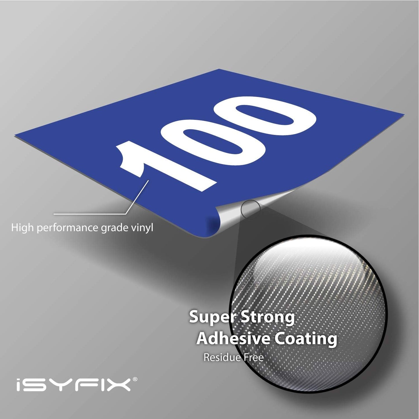 iSYFIX Blue Consecutive Number Stickers – 1 to 100, 3-inch, 1 Set – Vinyl Self Adhesive Premium Decal, Ideal for Inventory, Storage, Organizing, Boxes, Bins, Toolbox, Lockers & More, Indoor/Outdoor