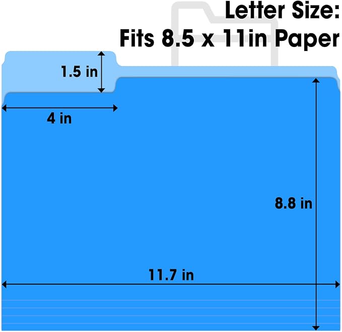 240 Pack Colored File Folders, 1/3 Cut Tab File Folders Letter Size 8.5 x 11 - Image 3