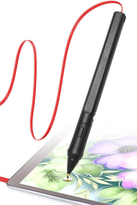 SonarPen: Pressure Sensitive Stylus Pen, with Palm Rejection and Shortcut Button. Battery-Less. Compatible with Apple iPad/iPhone/Android/Switch/Chromebook (Red)