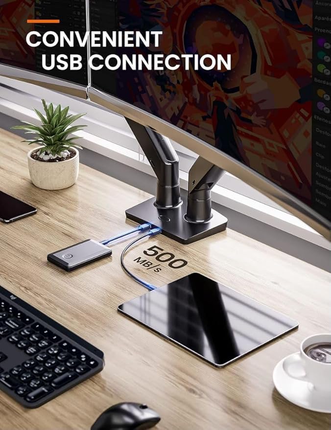ErGear Dual Monitor Desk Mount up to 40 inches Screens, Max 26.4lbs Capacity - Image 2