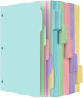 Dynta Binder Dividers with 5 Tabs Bulk 250 Packs Colorful 8.5x11 Inches by Dynta