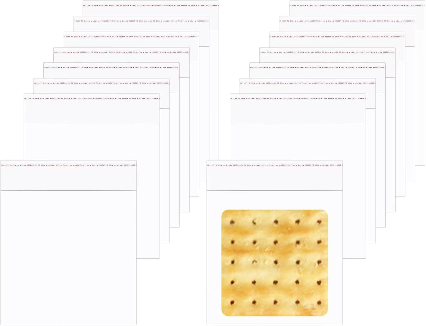 Cello Plastic Poly Bags - 3" x 3" 500pcs Crystal Sealed Clear Resealable Self Adhesive Bags for Jewelry, Earrings, Candies, Bakery, Candle, Cookie