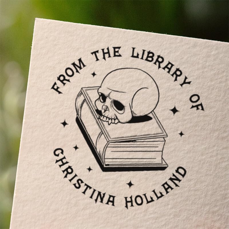 from The Library of Embossers & Stamps for Fantasy Book Readers | Custom Embosser | Custom Stamp | Ex Libris | Elevate Your Fantasy Collection of Stories and Novels (Design 15, Self-Inking Stamp)