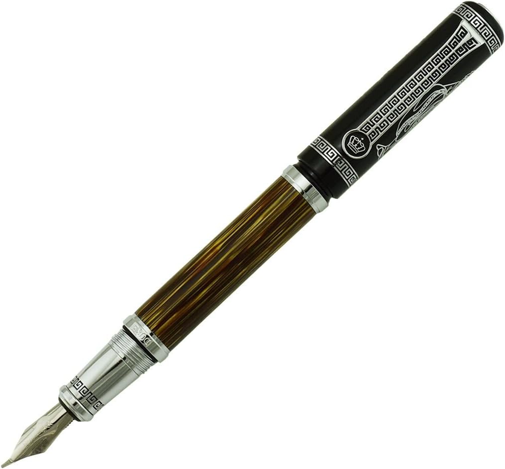 Lanxivi Duke 551 Confucius Fude Nib Fountain Pen Bent Nib Natural Bamboo Medium to Broad Art Handwriting Drawing Calligraphy Pen