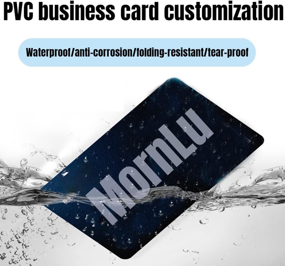Custom Business Cards PVC Waterproof Add Photo/Text/Logo Print Your Own Business Cards Personalized Double-sided Printed Glossy Matte Frosted 0.76mm Thickness -200pcs