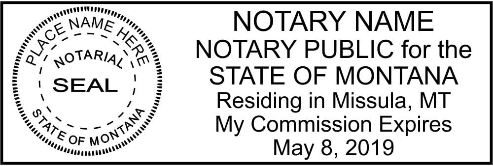 Montana Rectangular Notary Stamp | Official State Notary Stamp | Official Seals | Meets State Specifications (Montana, Rectangular Stamp)