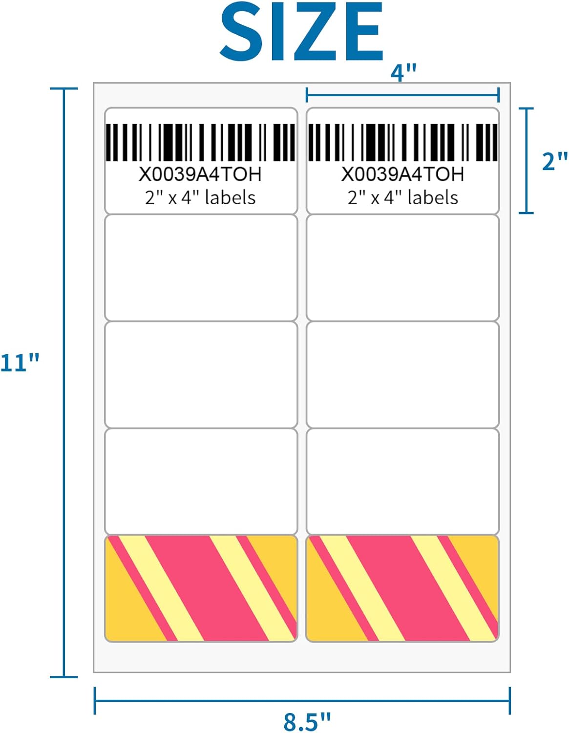2” x 4” Shipping Address Labels 50000 Labels, BESTIKER 2x4 Printable Labels for Laser Inkjet Printers, White Sticker Mailing Labels for Package Envelopes (10 Labels/Sheet, 5000 Sheets)