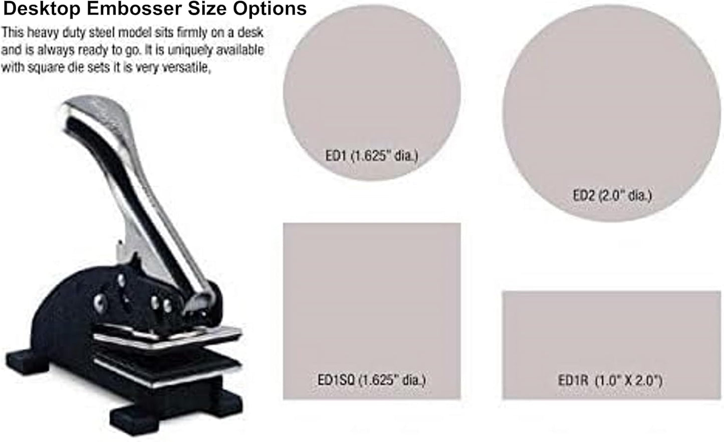 Shiny Custom Logo Desk Embosser Seal - 1" x 2" Rectangular Personalized Paper Embosser