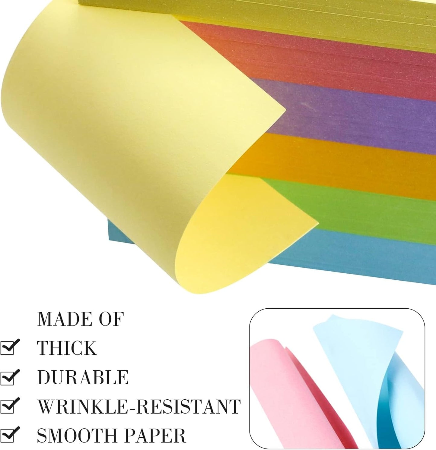 Tecmisse 1200 PCS Blank Index Cards 3x5, Colored Index Flash Cards for Studying, Note Cards, Study Cards Flashcards for School, Learning, Memo Scratch Pad, 6 Colors