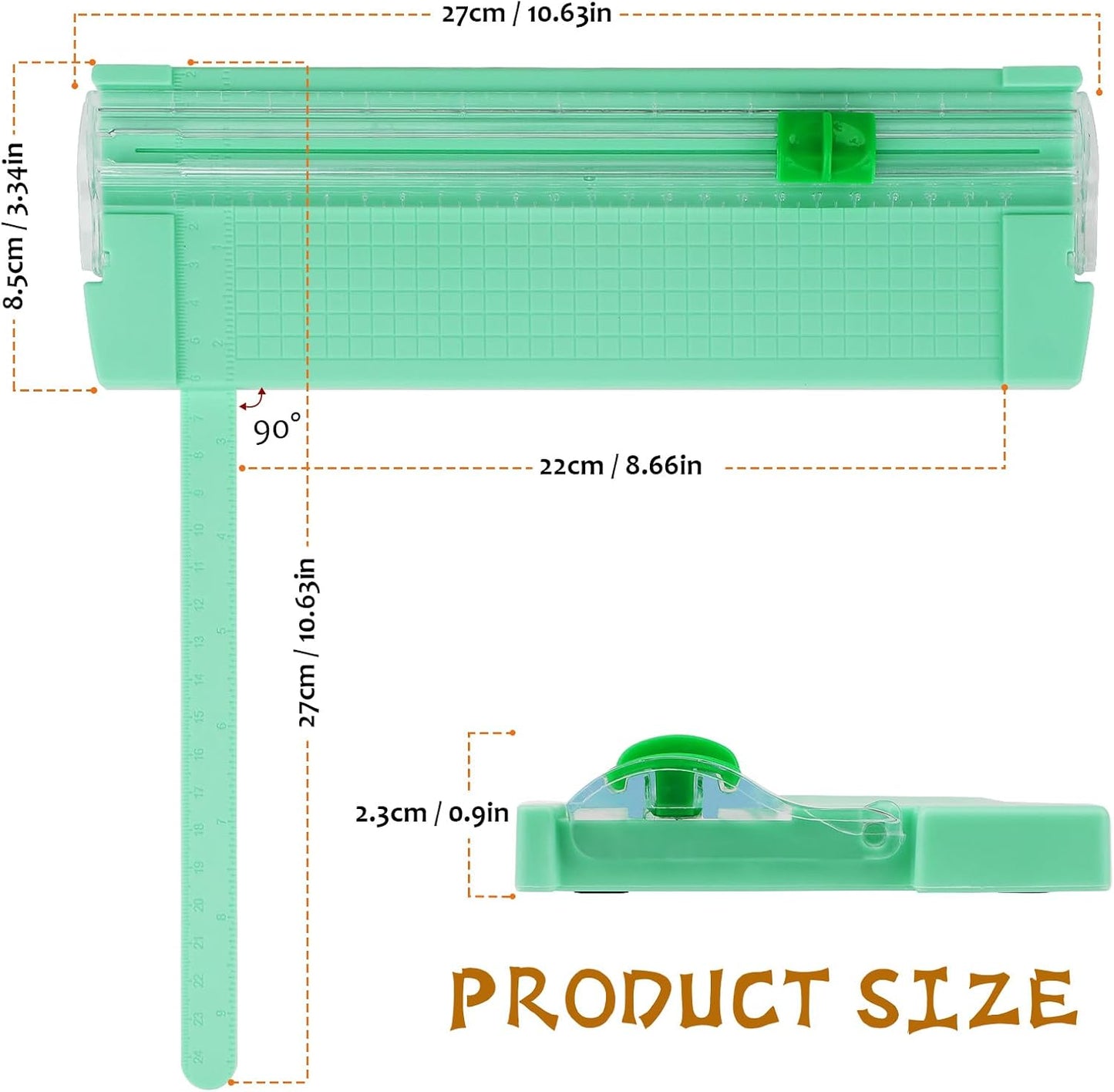 Mini Paper Cutter, Straight Small Paper Trimmer with Side Ruler for Scrapbooking Craft, Paper, Coupon, Label, Cardstock