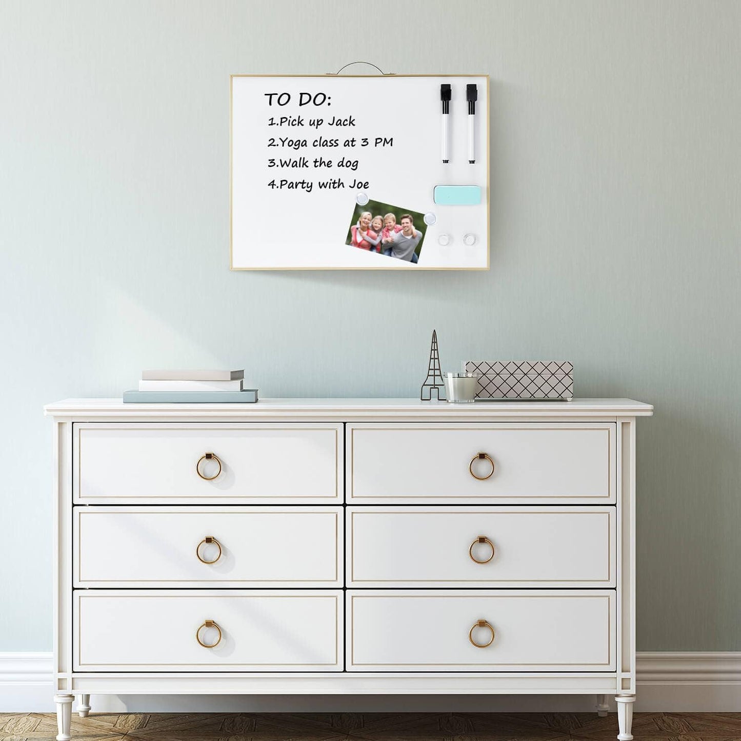 TSJ OFFICE Small Dry-Erase White-Board - 12 X 16 Inches Portable Aluminum Frame Mini Hanging Whiteboard with Handle, to Do List Notepad for Office, Home, School