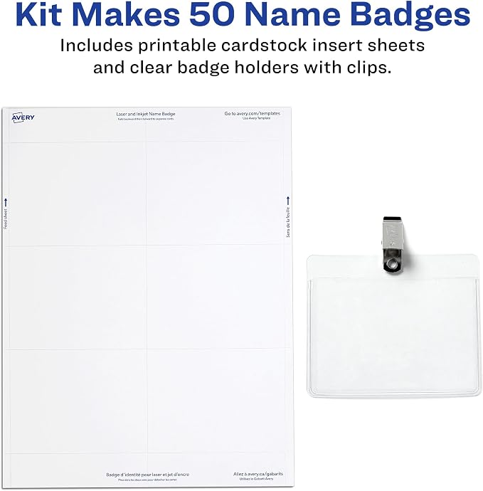 Avery Customizable Name Badges, Clip Style - Image 3