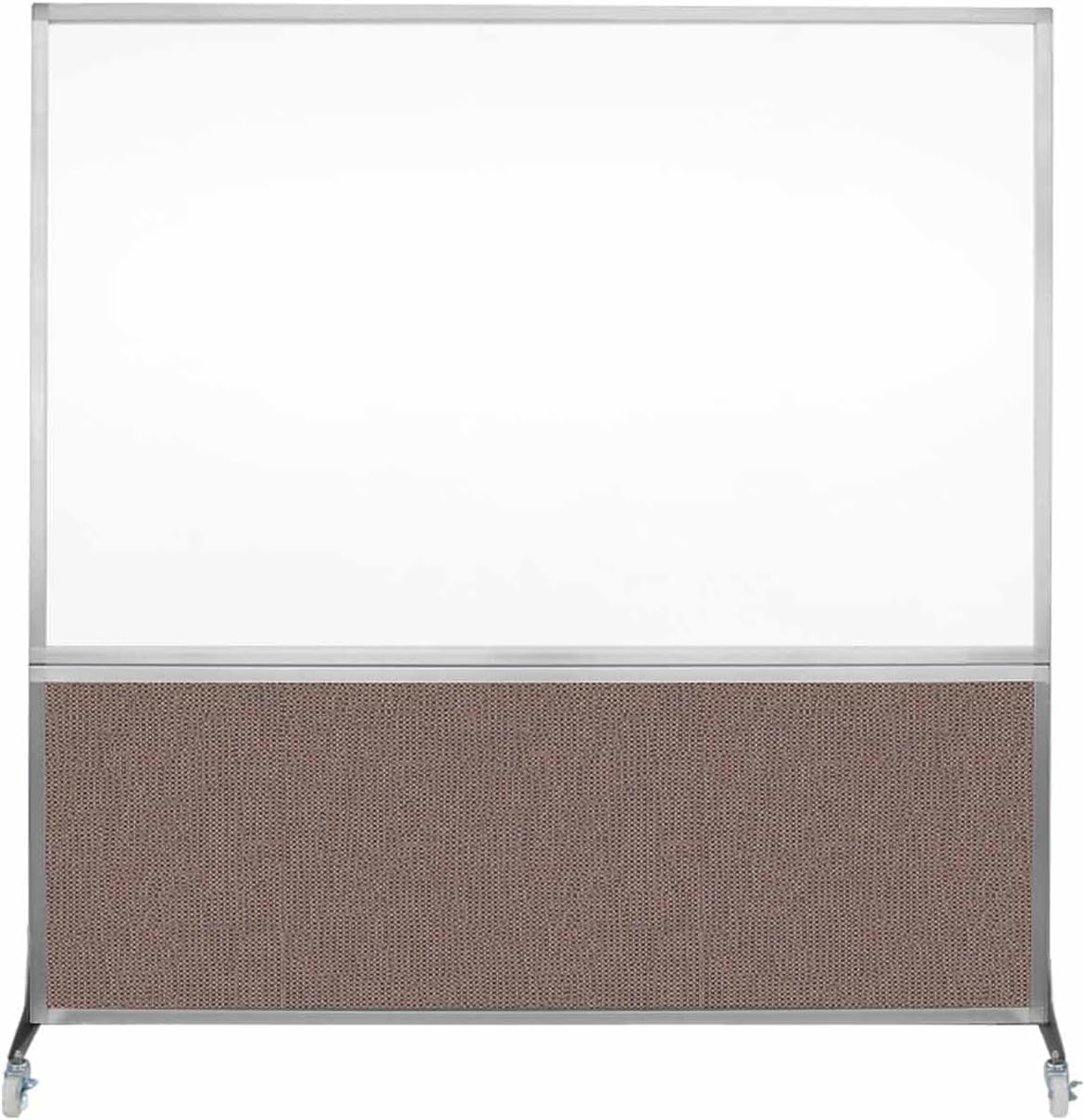 DivideWrite Mobile Whiteboard | Double Sided Dry Erase Board | Portable Office Cubicle Partition | Display for Classrooms, Conference Rooms, Meeting Areas and More | Latte Fabric 6' Wide X 6' Tall