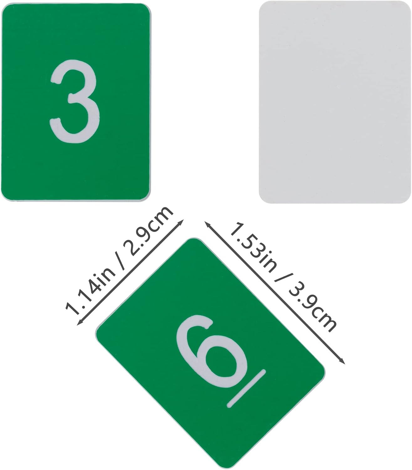 StayMax Rectangle Plastic Numbered Tags Number Disc Number Token (0-100, Green)