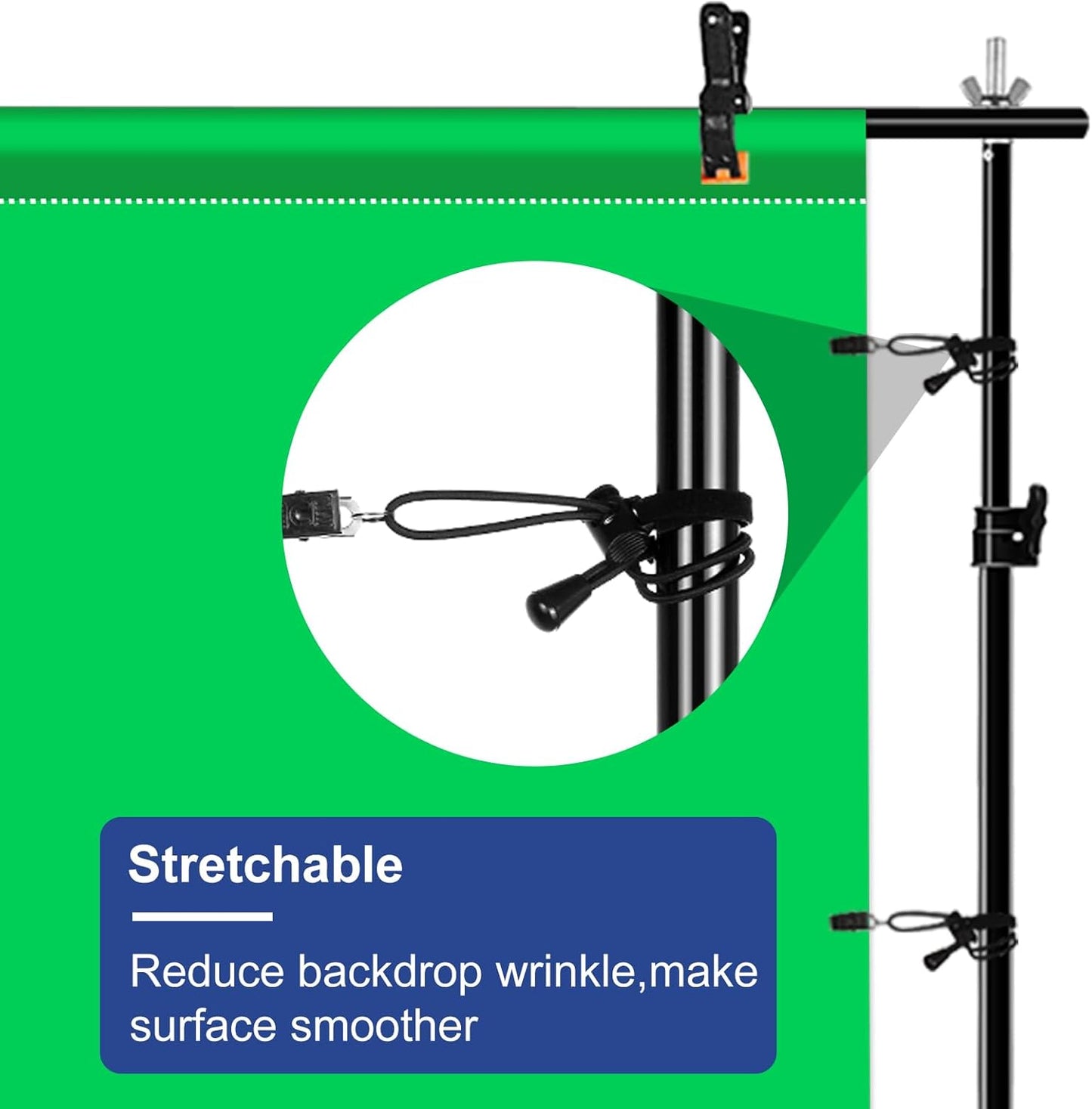 Green Screen Backdrops Curtain for Photography-PULUZ 3.3ft×6.6ft Washable Cloth Photo Background with 4 Clamps for Photoshoot YouTube Video Recording