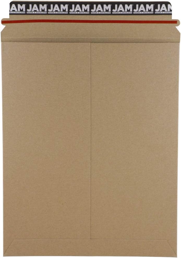 JAM Paper Recycled Photo Mailer Envelopes - 9 3/4" x 12 1/4" - Brown Kraft - 6/pack