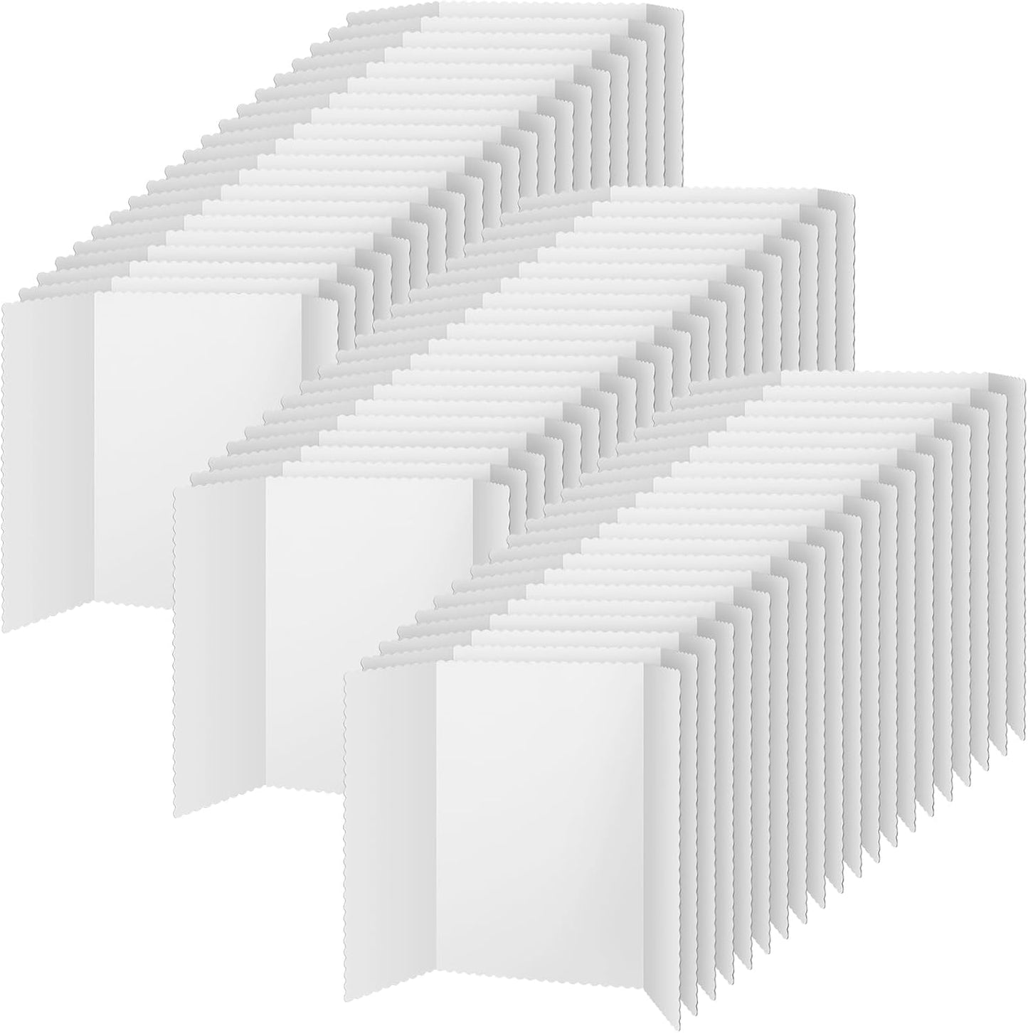 Ctosree 100 Pcs Trifold Poster Board Bulk 14 x 22 Inch Fold Presentation Display Science Project Board for School Workshop Business Projects Exhibition Supplies, White