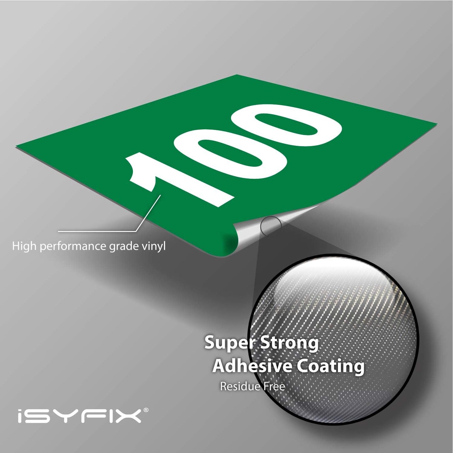 iSYFIX Green Consecutive Number Stickers – 1 to 100, 1-inch, 1 Set – Vinyl Self Adhesive Premium Decal, Ideal for Inventory, Storage, Organizing, Boxes, Bins, Toolbox, Lockers & More, Indoor/Outdoor