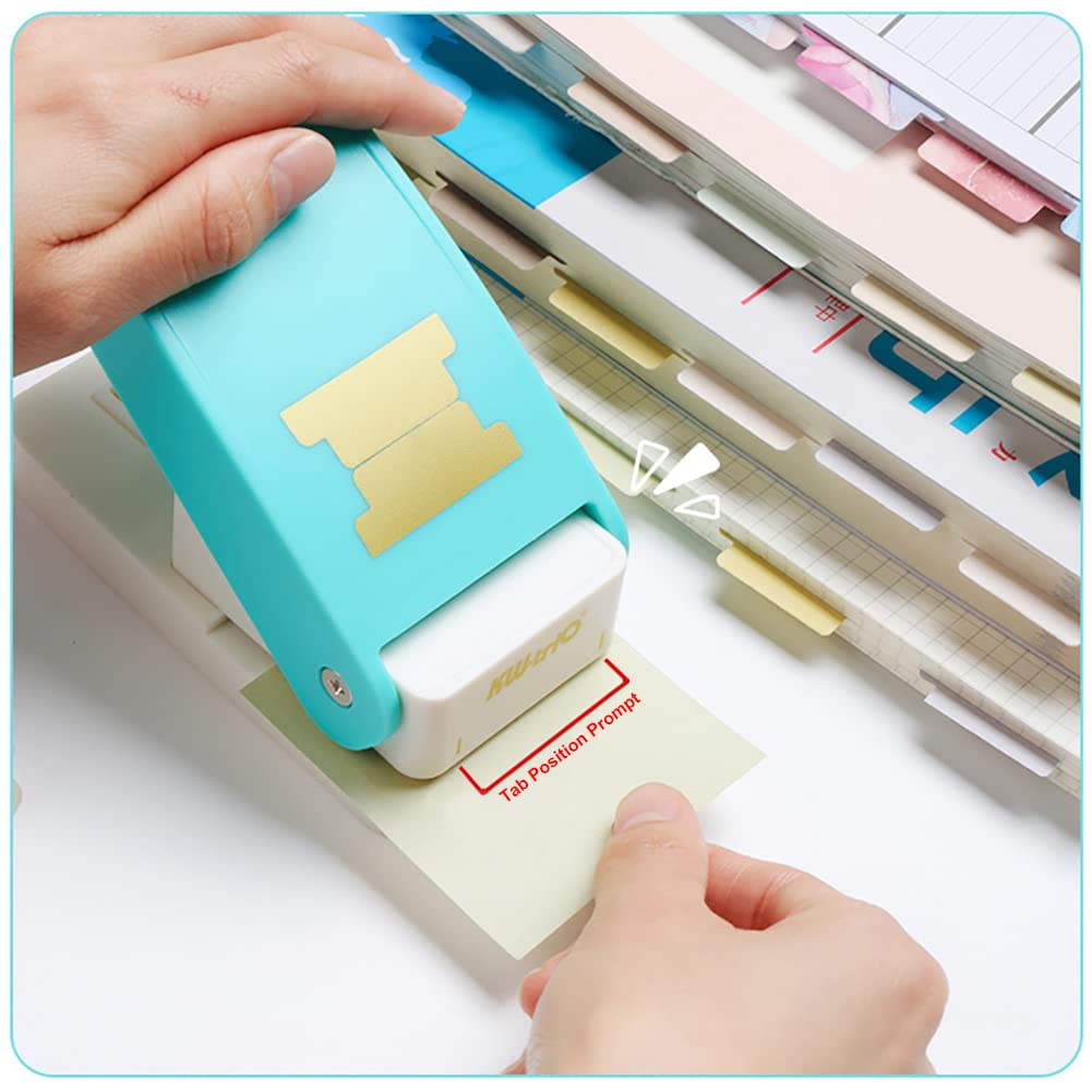 Tab Punch DIY Index Tabs Puncher Tag Punch Paper Punch for Scrapbooking, Journaling Tabs, Bible Tabs, Book Tabs, Planner Inserts and More Projects (Tab Punch), Cyan