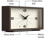 JONES CLOCKS® 'Odeon' Desk Clock | Modern Rectangular Design in Brown, Stylish - Image 6