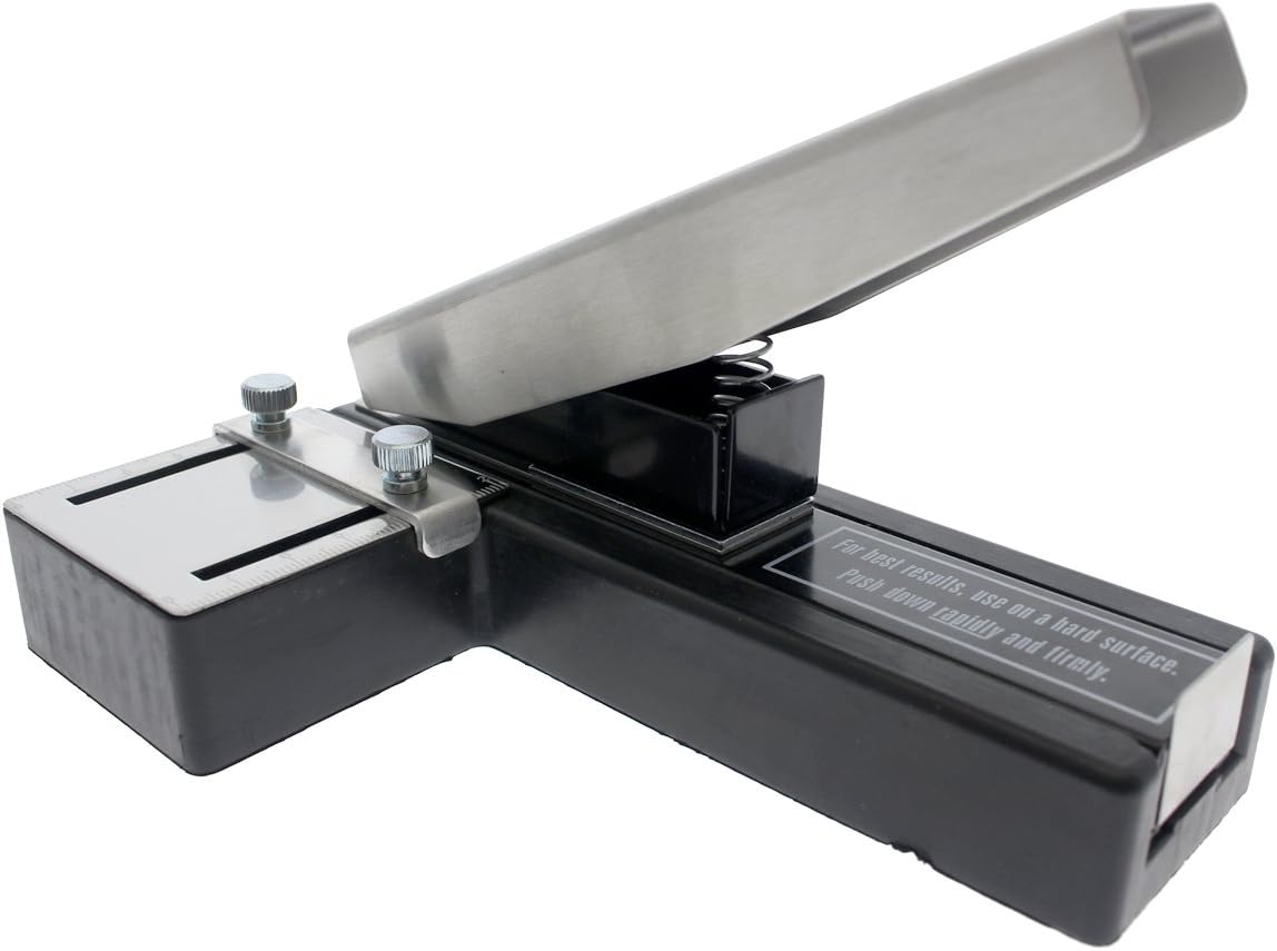 Heavy Duty Stapler Style ID Badge Slot Hole Punch (Rectangle) - with Adjustable Guides and Non-Skid Base for PVC & Plastic and Laminated Paper Cards by Specialist ID