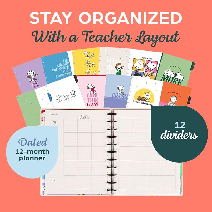 Happy Planner Peanuts Disc-Bound 12-Month Academic Planner, July 2026–June 2027 - Image 3