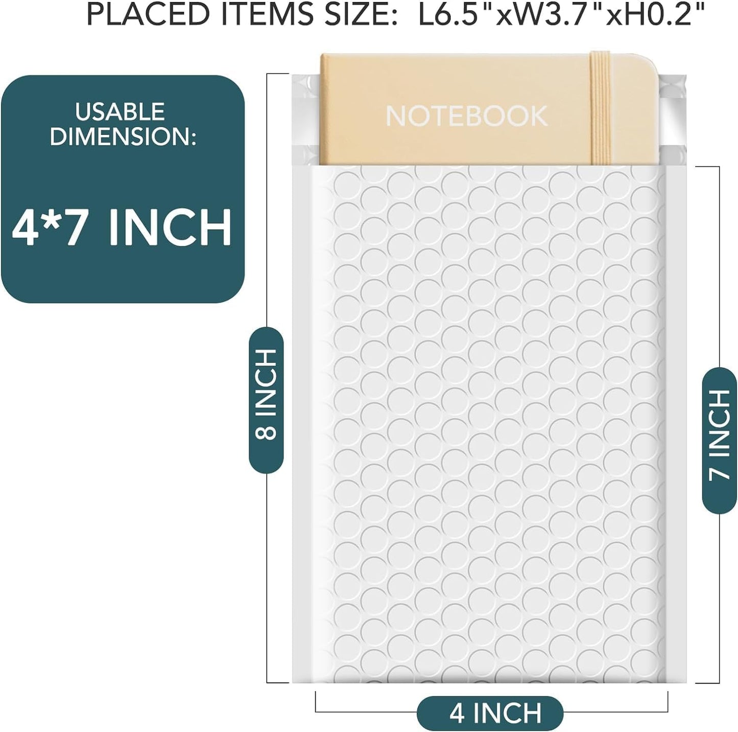 Metronic 800Pack Small Bubble Mailer 4x8 Inch White Bubble Mailers Usable Size 4x7 Waterproof Padded Envelopes, Self Seal Adhesion Bubble Envelopes, Cushioning Padded Mailers for Jewelry