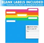 File Folder, RAZCC 250 Pack 1/3 Cut Tab Colored Folders, Colored File Folder - Image 5