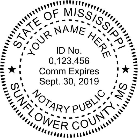 Mississippi Round Notary Embosser | Official State Embosser | Official Seals | Meets State Specifications (Mississippi, Round Embosser)