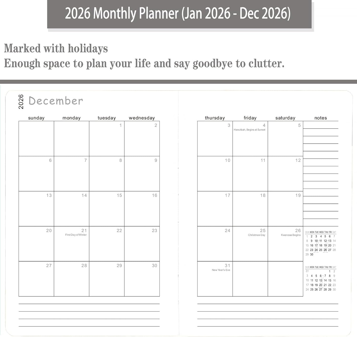 2026 Daily Planner/Calendar, One Page Per Day, Daily Monthly Agenda Planner with Time Slots and Monthly Tabs, Jan - Dec 2026, 5.7" x 8.25" Appointment Book, Pen Holder, Leather Cover (2026-Green)