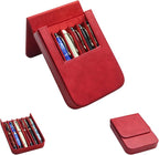 PU Leather 6 Fountain Pen/Pencil Tray Case, Magnetic Closure by MIVLXLX