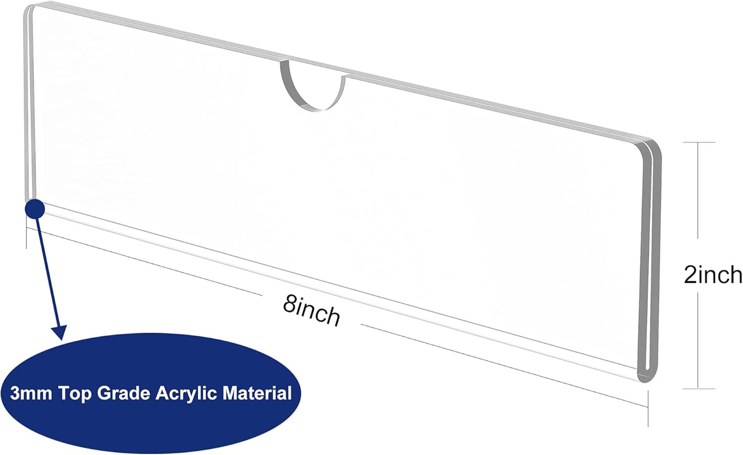 Acrylic Wall Name Plate Holder, Door Plate with Adhesive Tapes, Clear Sign Holder Frame, 2"x8", 5 Pack