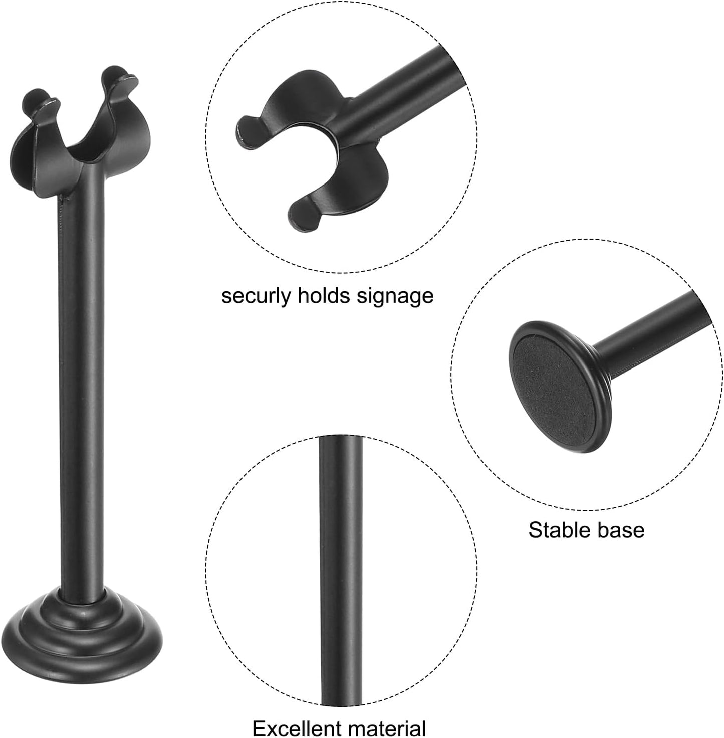 MECCANIXITY 12Pcs Table Number Holder 3.15 Inch Place Card Holder Picture Holders Black Table Sign Holders for Wedding Anniversary Birthday Party