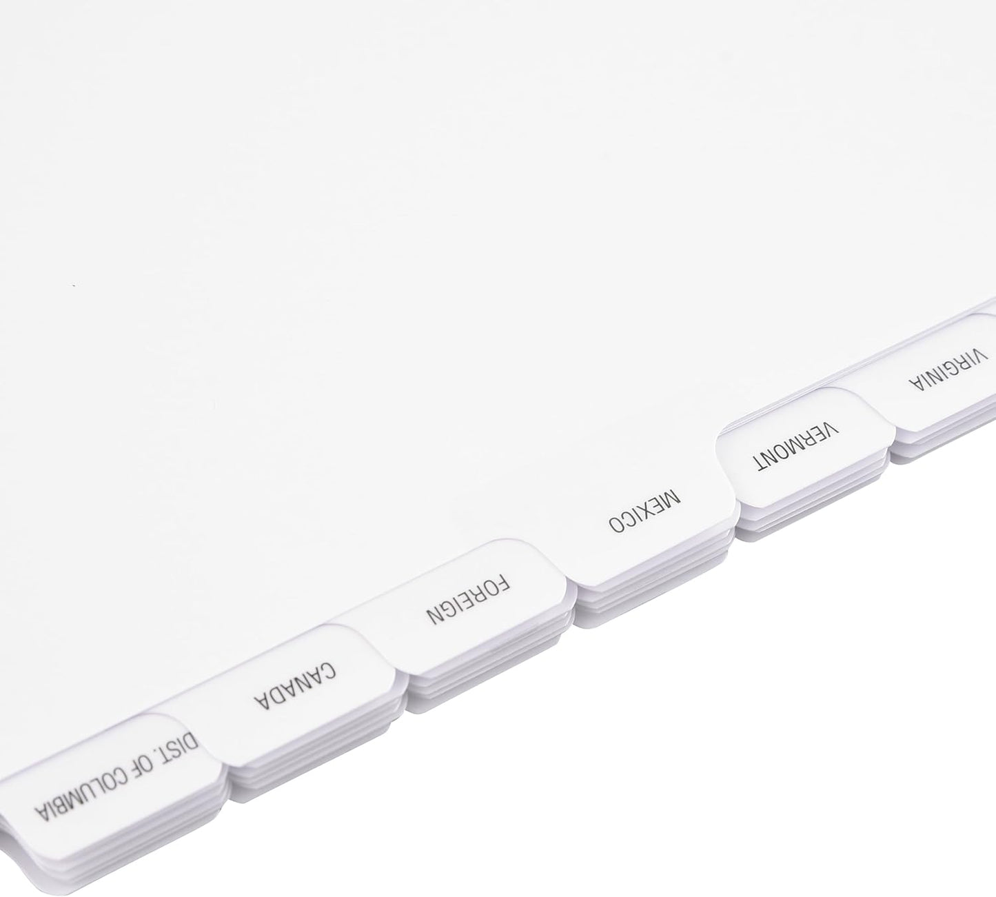 Exhibitindexes® State Divider Tabs/Indexes 3 Hole Punched