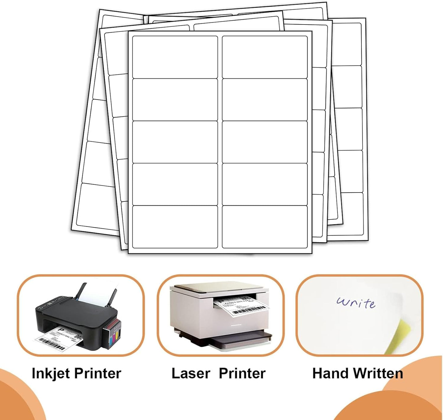 10up Shipping Address Labels, 2 X 4 Labels, Compatible Laser/Inkjet Printer, 5163/18163 Templates Available (2500 Sheets -25000 Labels)