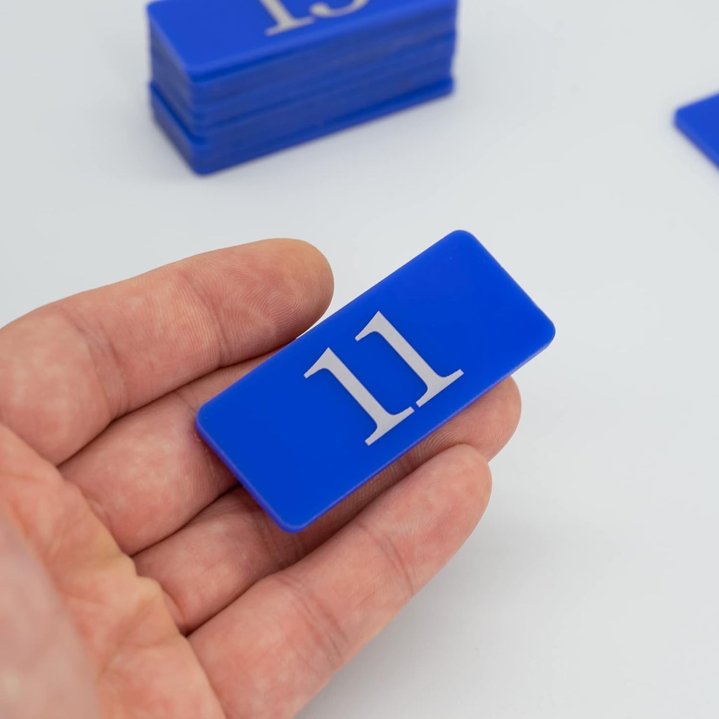 StayMax Plastic Rectangle Locker Numbered Sticker Room Number Table Number (1-10, Blue)
