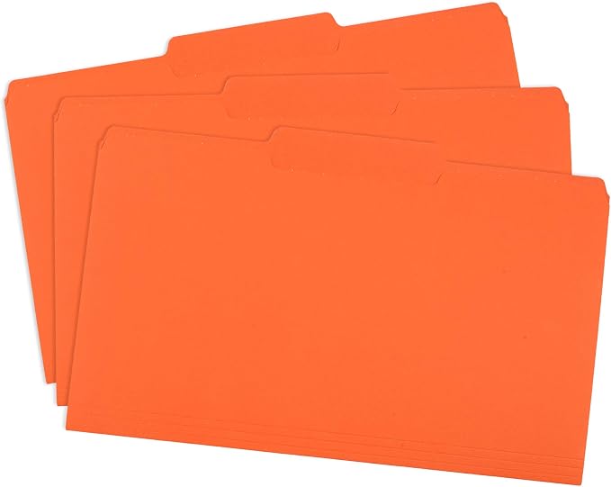 Blue Summit Supplies Orange File Folders, 1/3 Cut Tab, Legal Size, 100 Per Box - Image 3