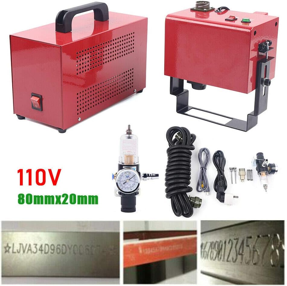 Pneumatic Portable Dot Peen Marking Engraving Machine for VIN Code Number Metal (Pneumatic - 80 * 20mm - A)