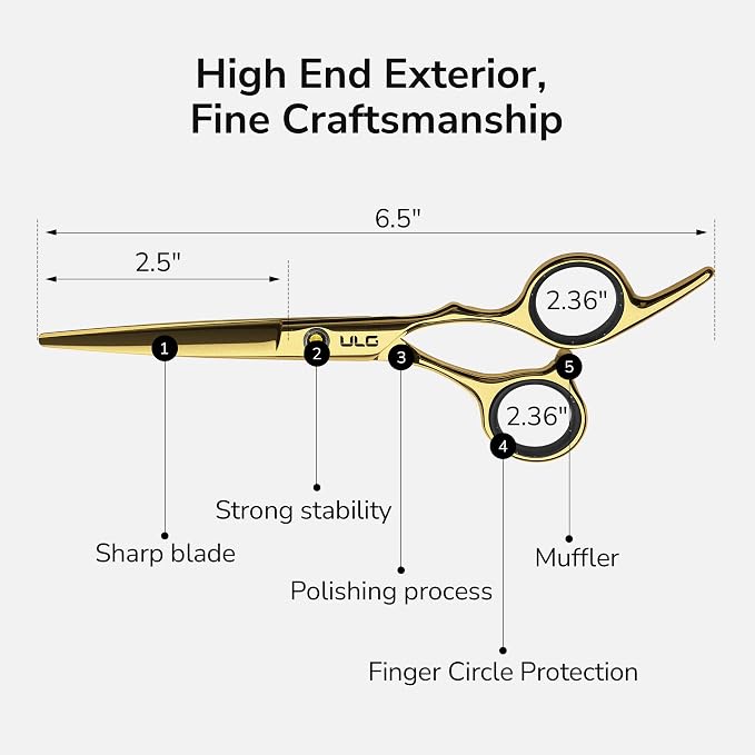 Hair Cutting Scissors Thinning Shears Kit ULG Professional Barber Hairdressing - Image 5
