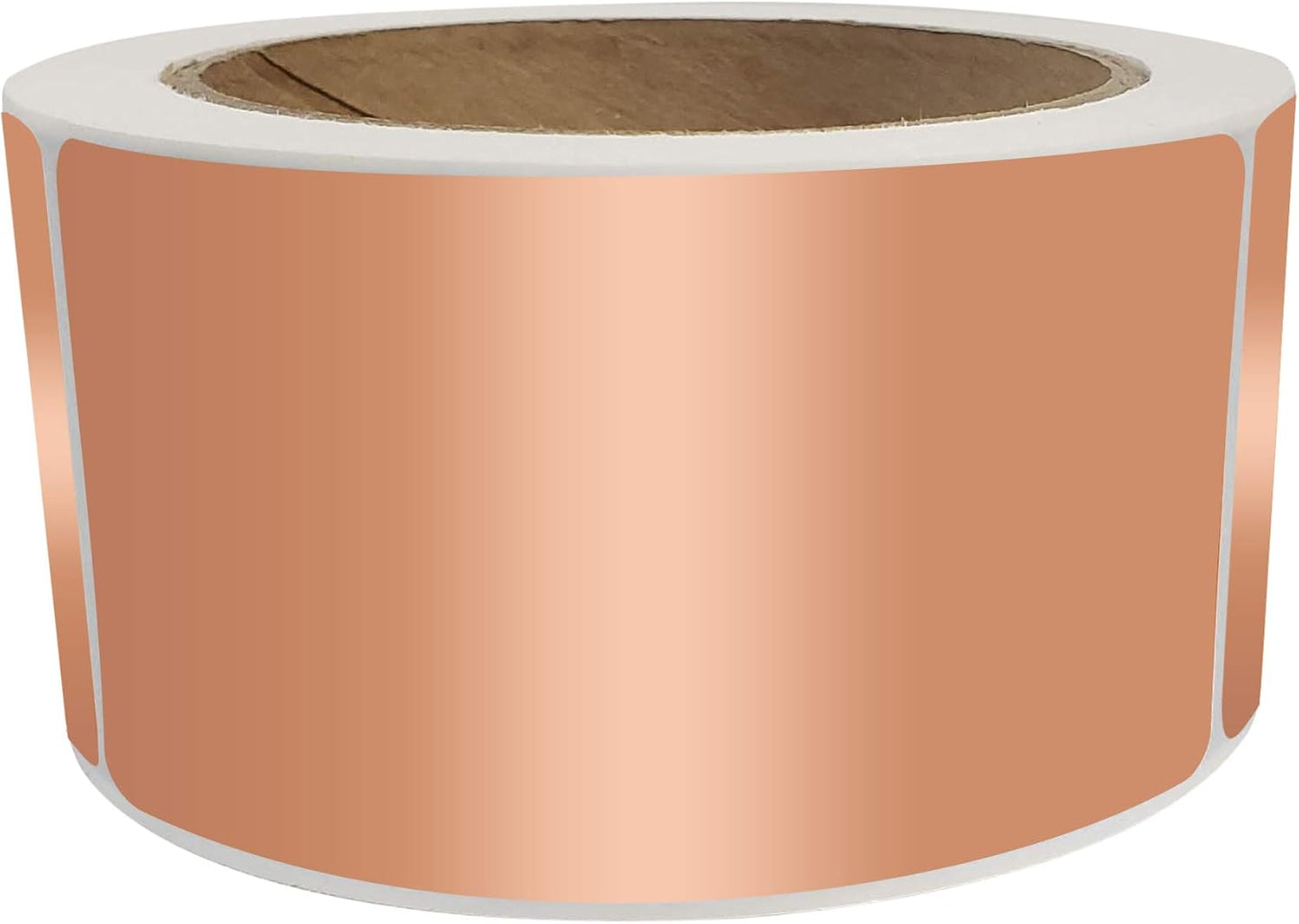 Royal Green Rectangular Metallic Gift Tag Labels 4x2 (7.5cm x 2.5cm) Rose Gold Stickers Rolls - 250 Pack