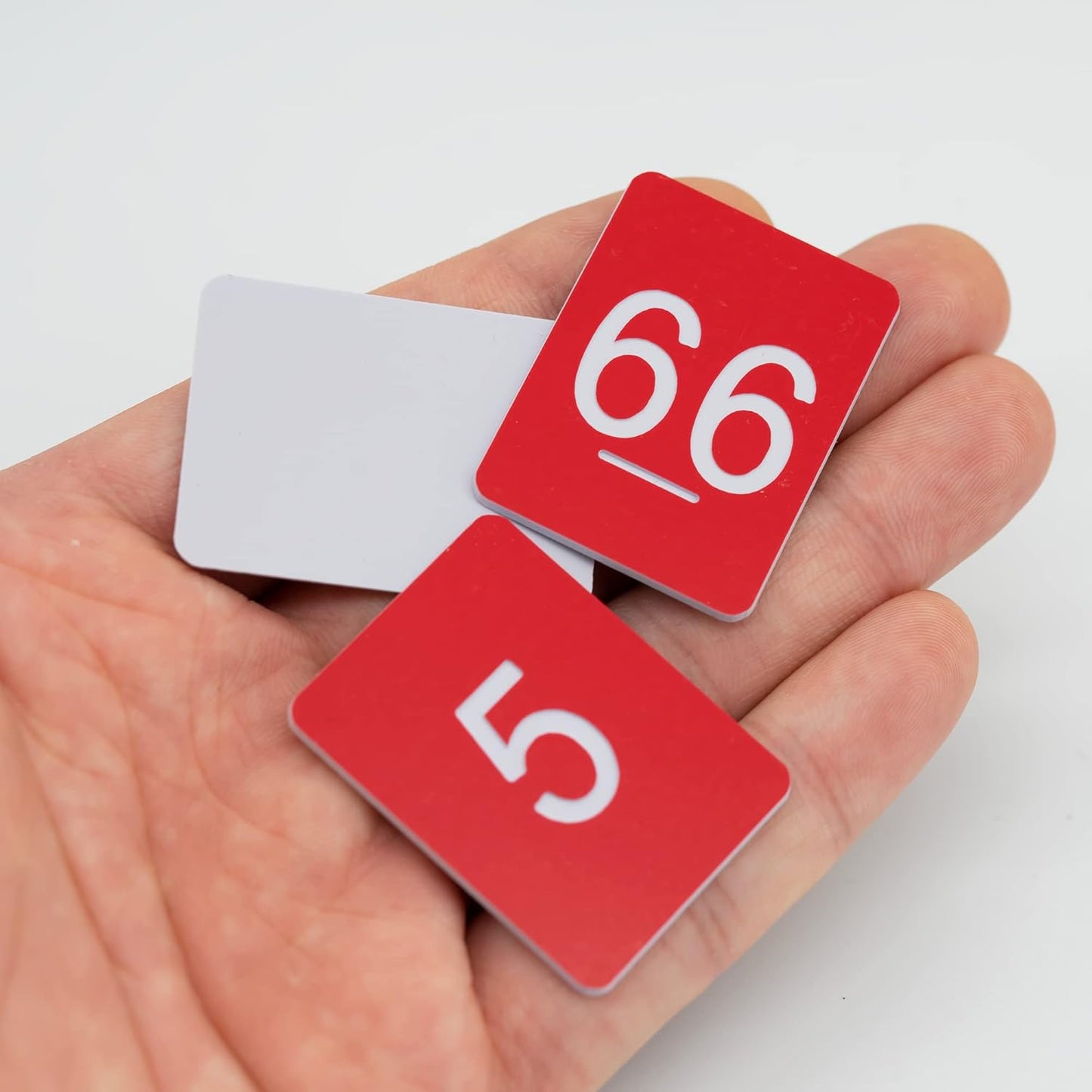 StayMax Rectangle Plastic Numbered Tags Number Disc Number Token (0-100, Red)