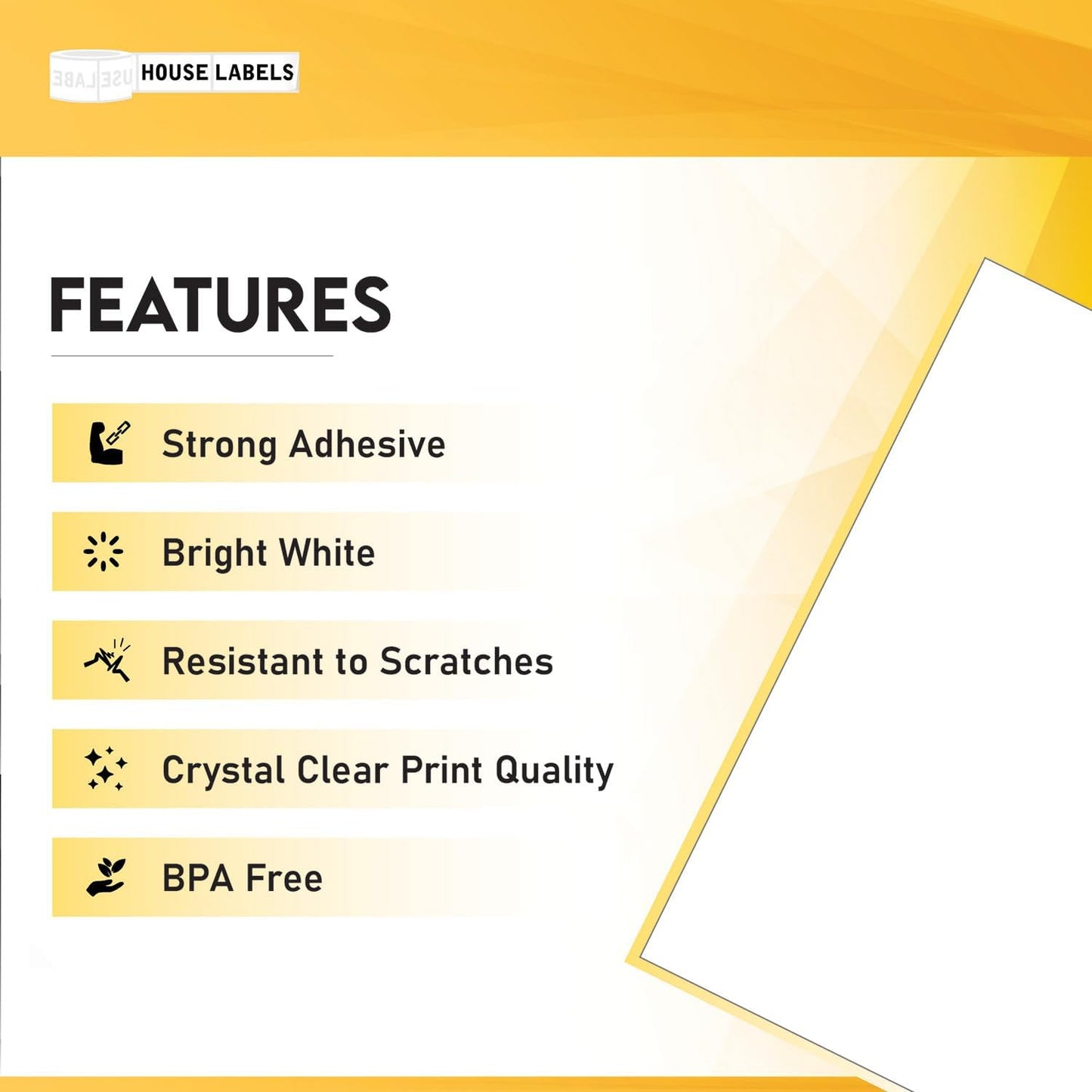 HOUSELABELS 1-up (Full Sheet) Multipurpose Labels (8-1/2" x 11") for Laser and Inkjet Printers, 25 Sheets