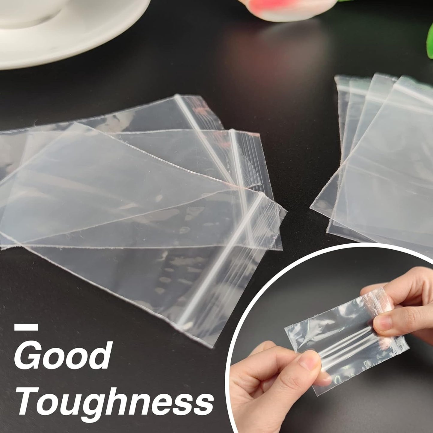 200pcs Plastic Bags, 3 x 4 inch 2 mil Jewelry Bags, Clear Small Zip Bag, Resealable Zip Bag for Small Business, Storage, Candy Bags
