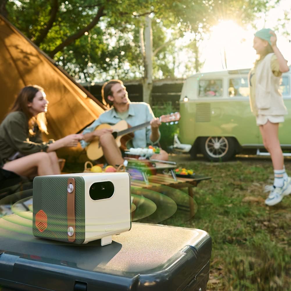 BenQ GS50 1080p Wireless Outdoor Projector | Smart Android TV | WiFi & Bluetooth | 2.1 Channel Speakers with Extra Bass | HDR10 | Autofocus & Keystone | Portable Movie Projector for Camping & Home