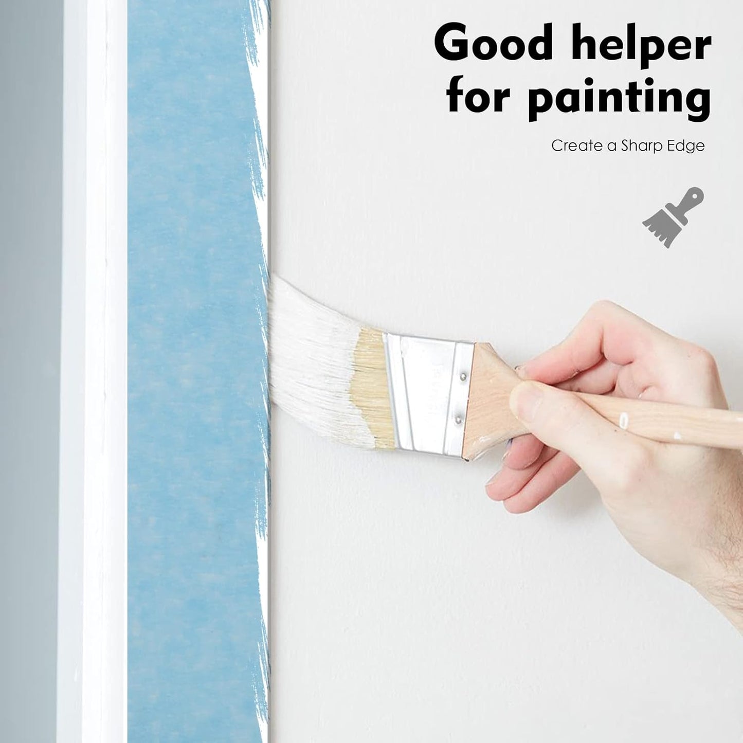 Light Blue Painters Tape,0.7" x 60 Yards x 3 Rolls (180 Yards Total) - Medium Adhesive Masking Tape for Painting,Labeling,DIY Crafting,Decoration and School Projects